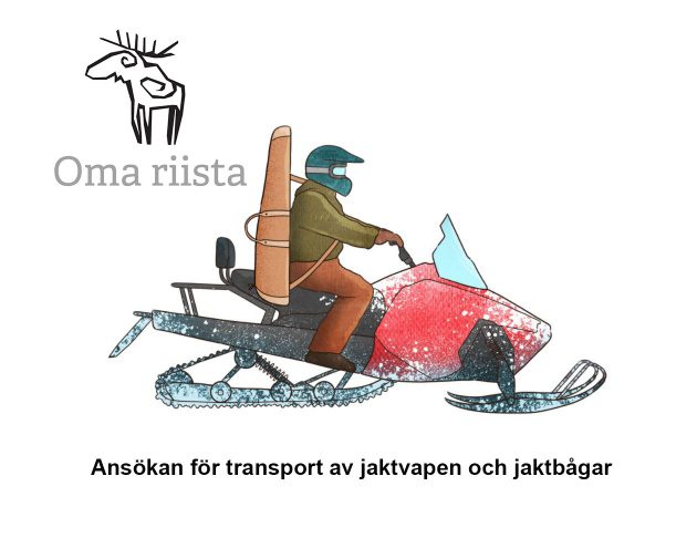 En jägare som åker snöskoter.